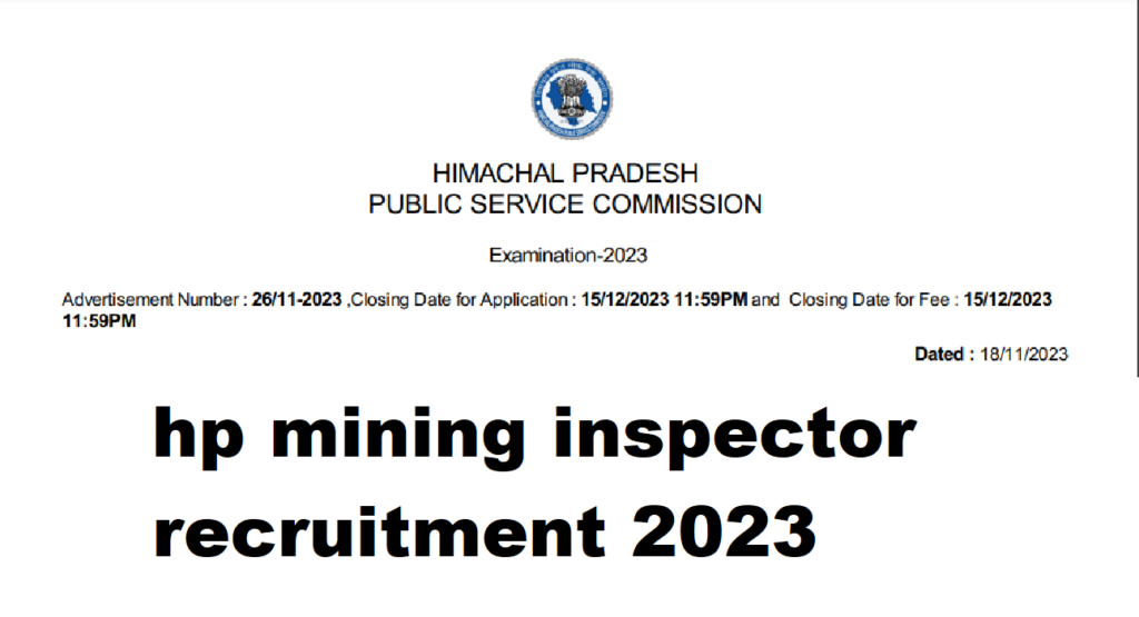 hp mining inspector recruitment 2023